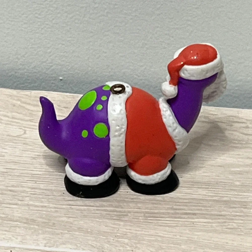 House of Lloyd 1993 Purple Dinosaur Santa Ornament Christmas Decoration